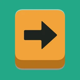 Shove Off app icon: an orange arrow tile on teal